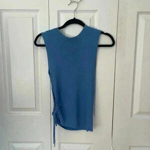 Zara blue knit tank top with adjustable side cutout